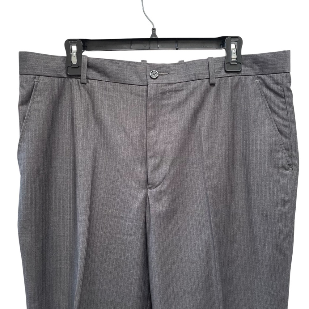 PERRY ELLIS Classic Fit Charcoal Gray Blue Pinstripe Suit 42 Regular 36x30 - Picture 3 of 13